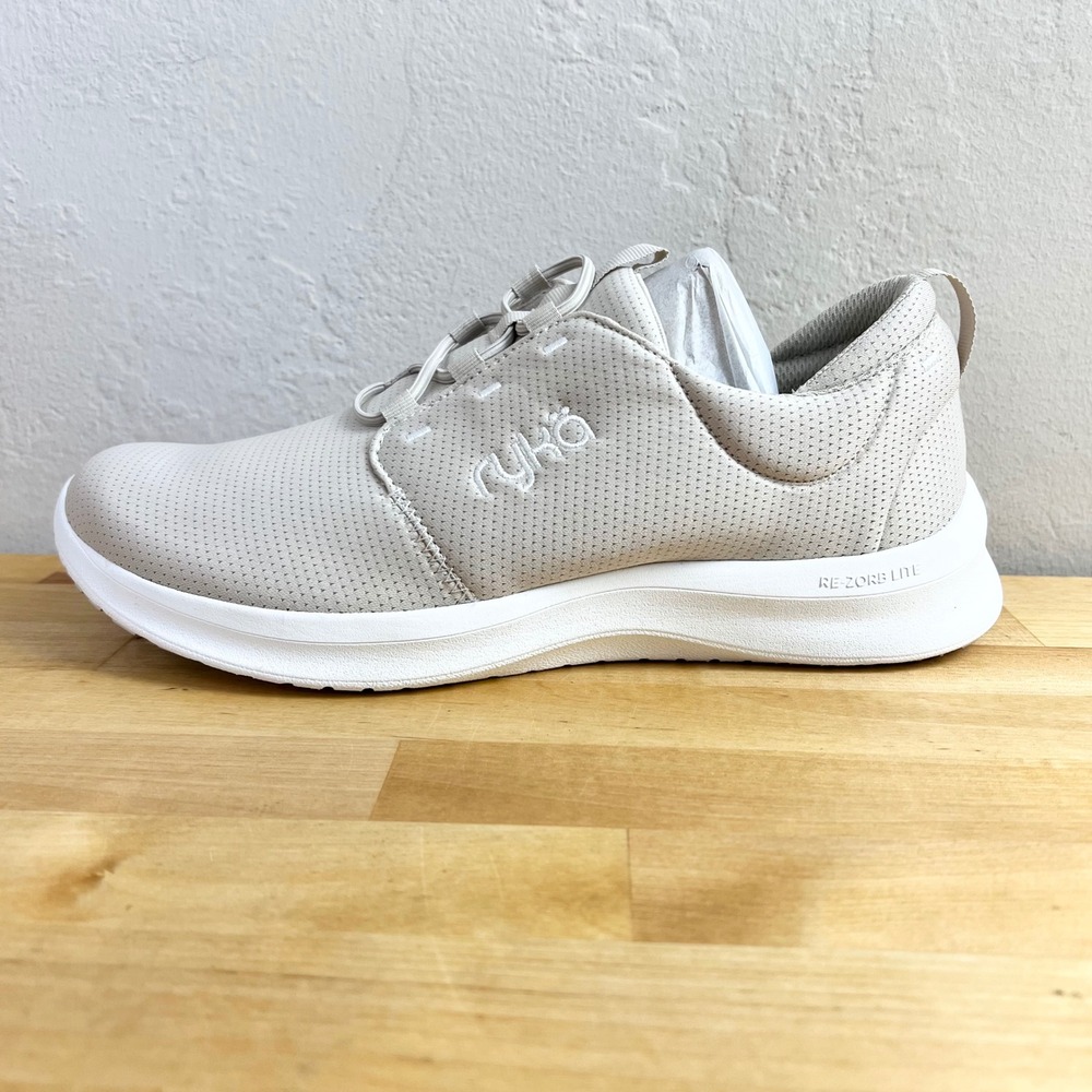 Ryka Sneakers Renew Slip On‎ French Beige Shoes Comfort Bungee Laces Size 9 M